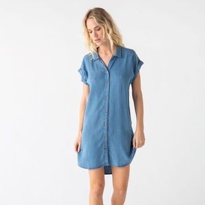 Thread and Supply Crescent Dress light wash denim